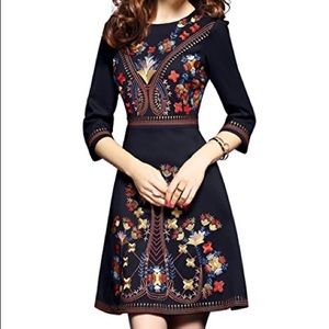 Lai Meng Embroidered Skater dress